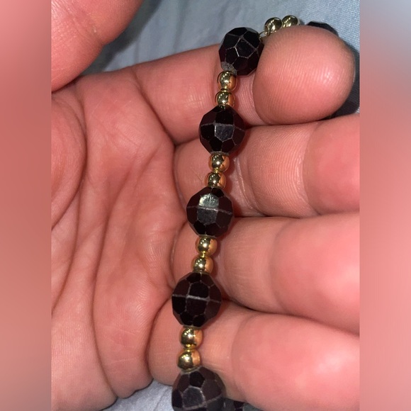 Vintage Park Lane Bracelet in Black Lucite Bead 7.5" - Picture 4 of 9